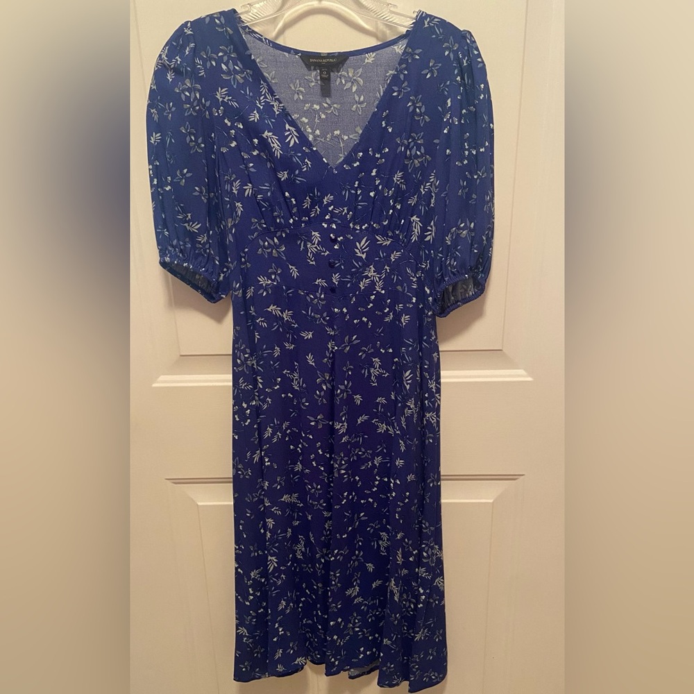 Banana Republic Navy Floral Dress
